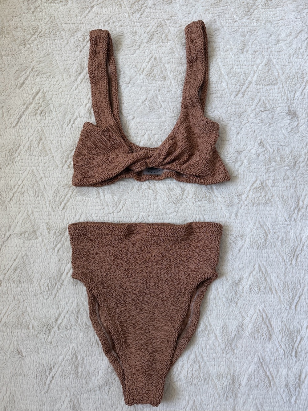 NWT Hunza G Jamie  metallic cocoa  Bikini Set